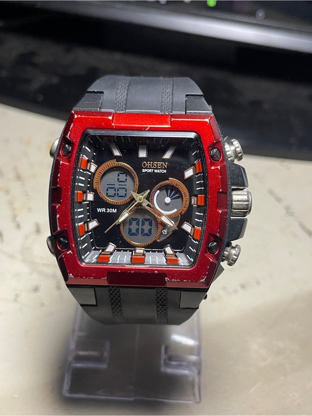 Sport Watch in Red and Black - Dual Display